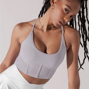 Popflex Plié Corset Crop Bralette - Lavender Grey